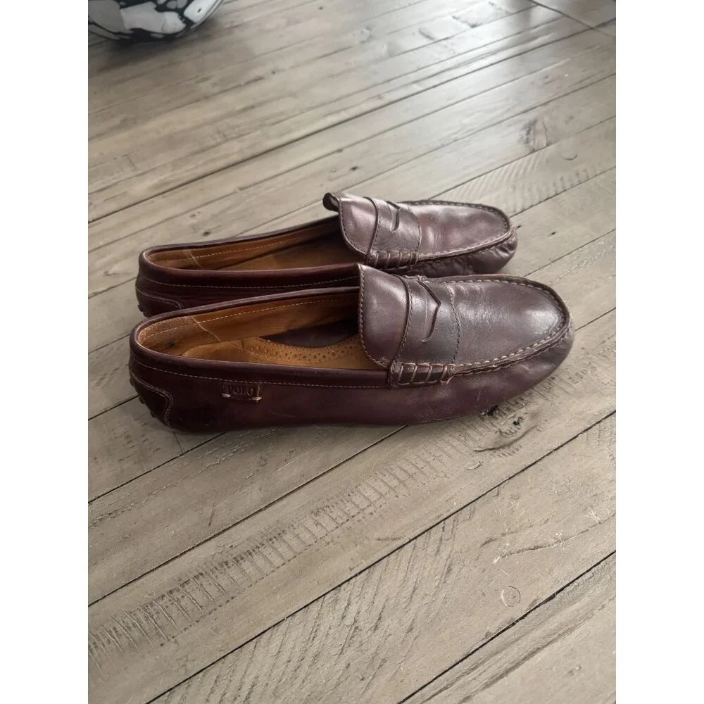 Classic Men's Leather Penny Loafers in Brown